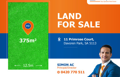 Vacant 375 MSQ Allotment with 12.5 metre Frontage