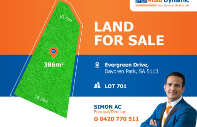 Generous block available to build your first dream home in EVERGREEN ESTATE  Davoren Park