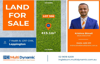 415m² Land with 12.5m Frontage - New Release at 7 Heath Road, Leppington!