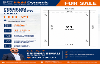 Nearly Registered 300m² Land with Rare 12.13m Frontage - Prime Austral Location!