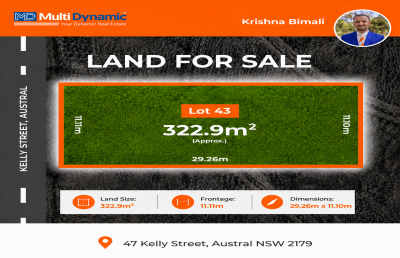 322.9m² Land | Anticipated Registration Q3 2027 | 47 Kelly Street, Austral